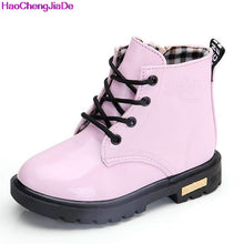 Load image into Gallery viewer, Girls Martin Boots Girls Boys Shoes 2018 Autumn PU Leather Children Boots Fashion Toddler Kids Boots Warm Winter Boots Boy