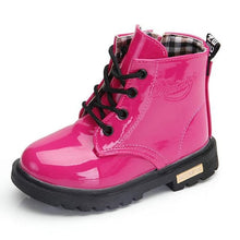 Load image into Gallery viewer, Girls Martin Boots Girls Boys Shoes 2018 Autumn PU Leather Children Boots Fashion Toddler Kids Boots Warm Winter Boots Boy